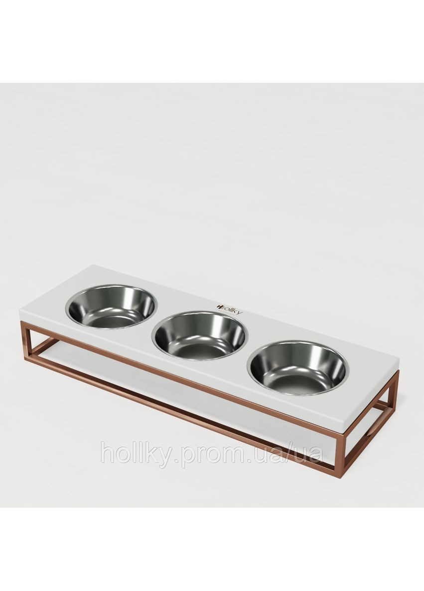 Миски на подставке для кошек и маленьких собак Base Bar (3×0,45 л) Bar-54187-GLWH Hollky (365652737)