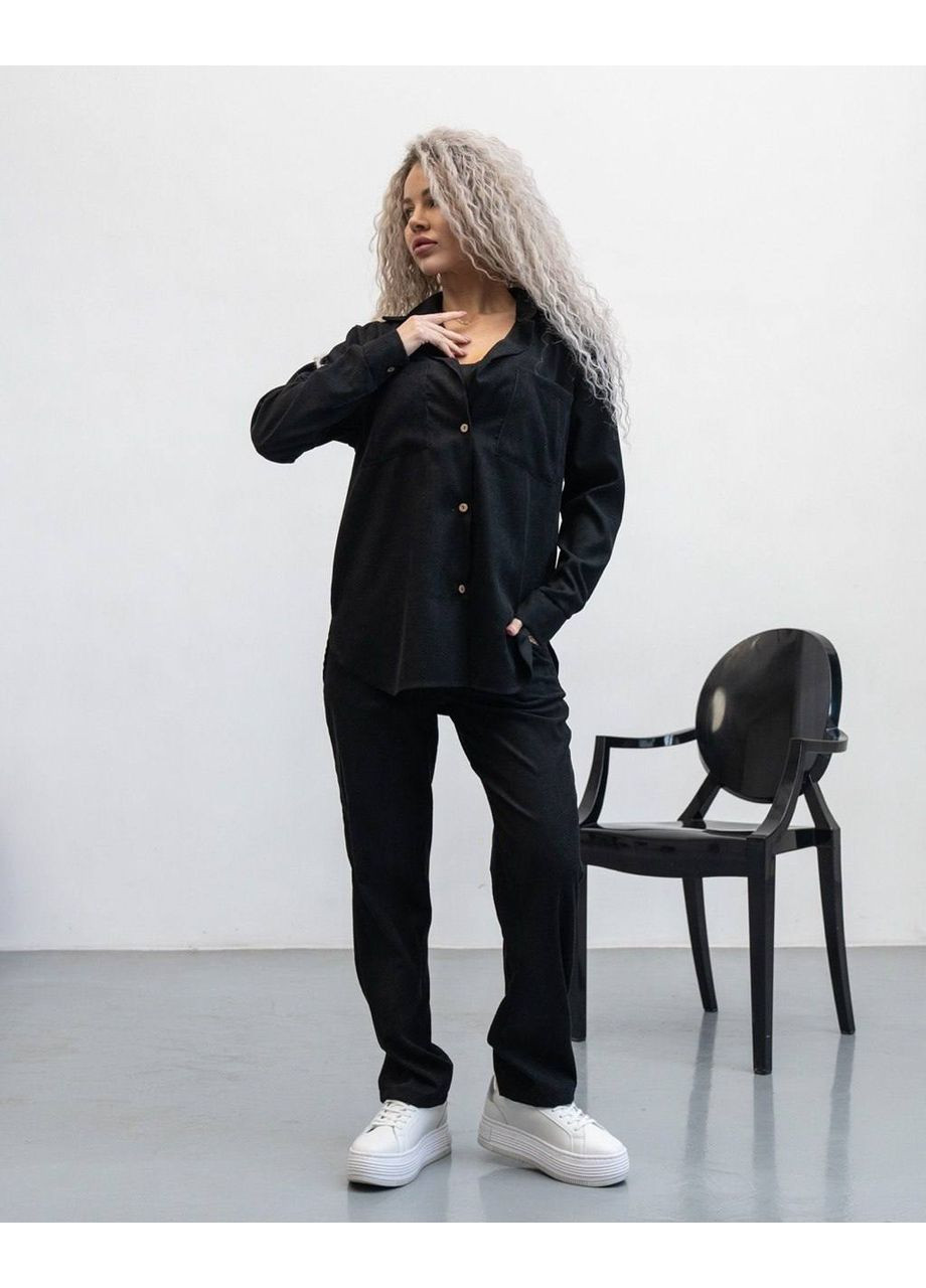 Жіночий Мікро вельветовий костюм: сорочка + штани Україна (361044166)