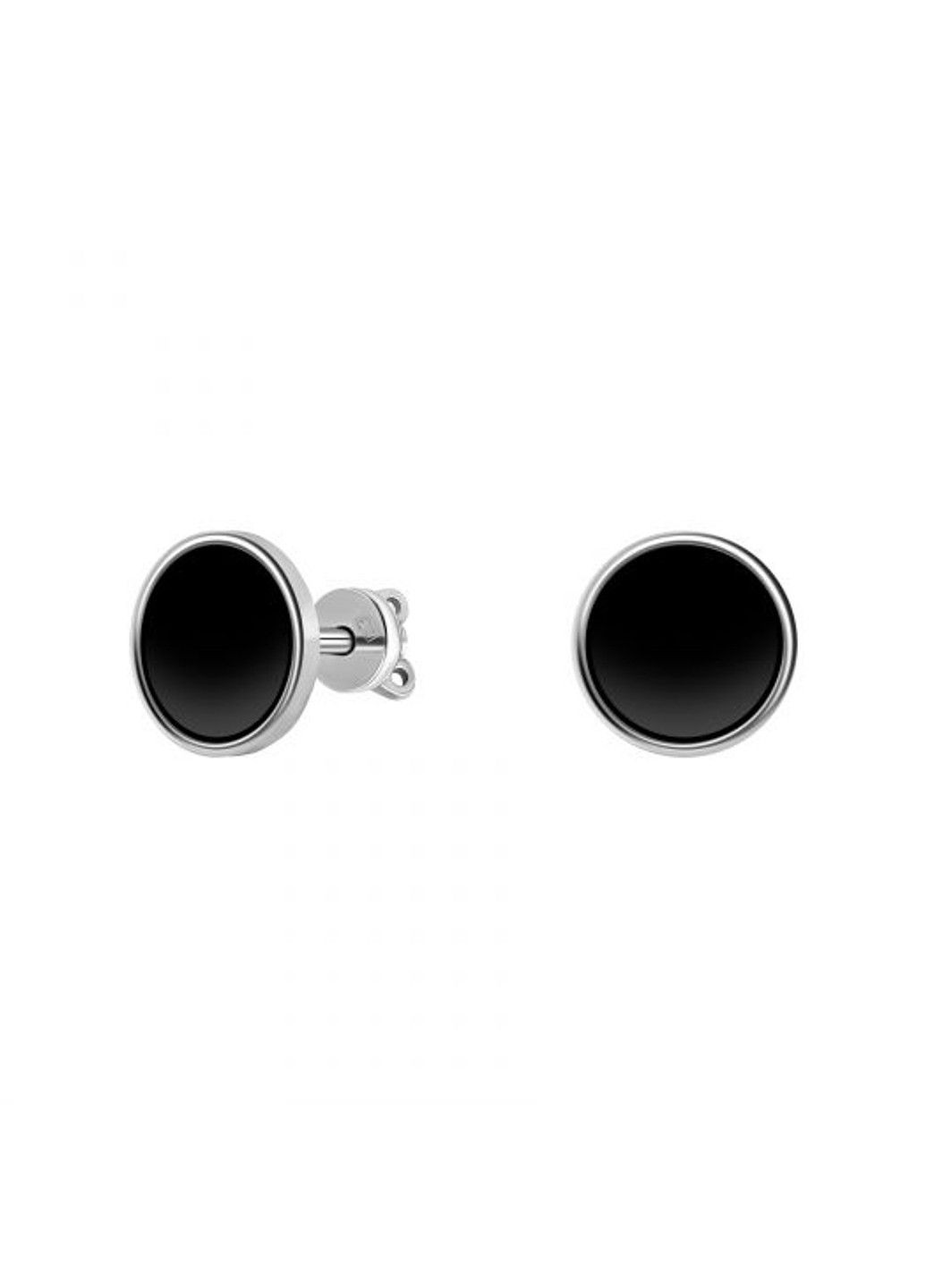 Срібні сережки з чорною емаллю "Основа" UMAX (290049674)