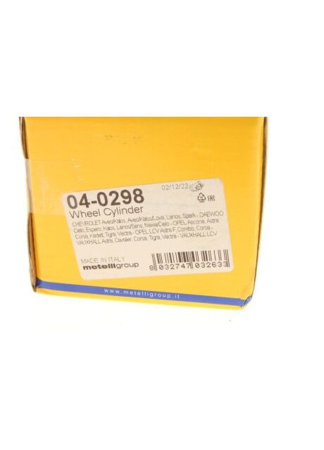 Циліндр гальмівний (задній) Chevrolet Aveo 03-/Daewoo Lanos/Nexia 97-/Opel Astra F/Corsa/Kadett 8 04-0298 UA63 Metelli (366169083)
