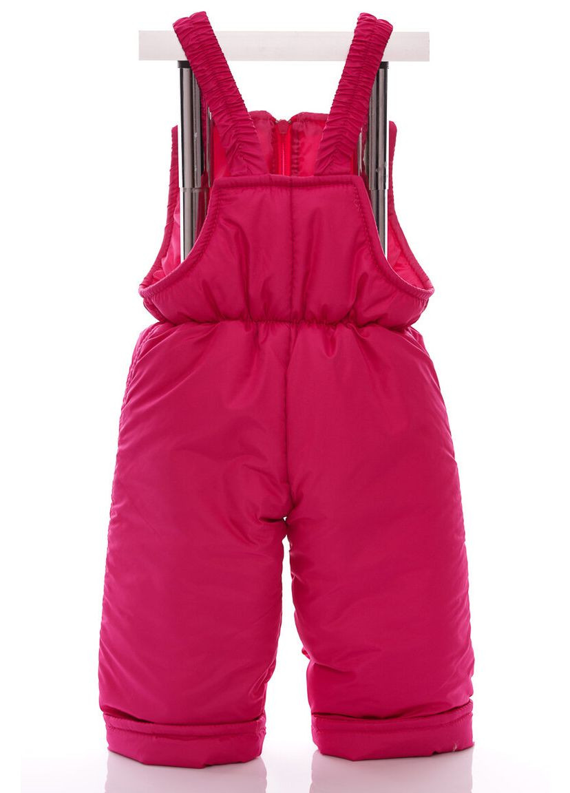 Рожевий зимній комбінезон на синтепоні для дівчинки з принтом тварин нуль підстібка білий з чорним хутро малинове 86 см (51509) BABYKROHA