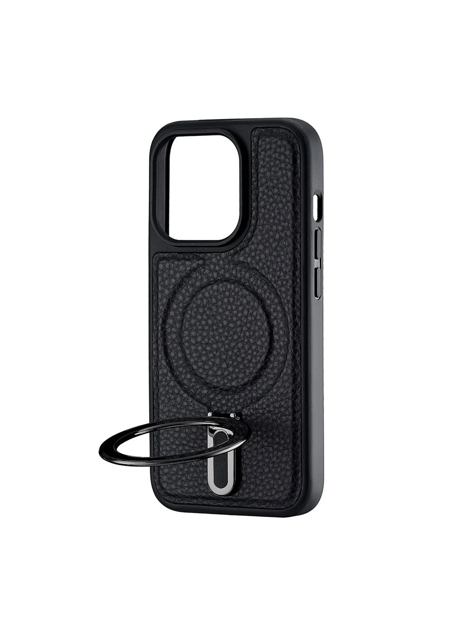 Чохол Jinduka Leather Ringo для iPhone 15 Pro шкірозамінник-захист камери чорний Case (370167633)