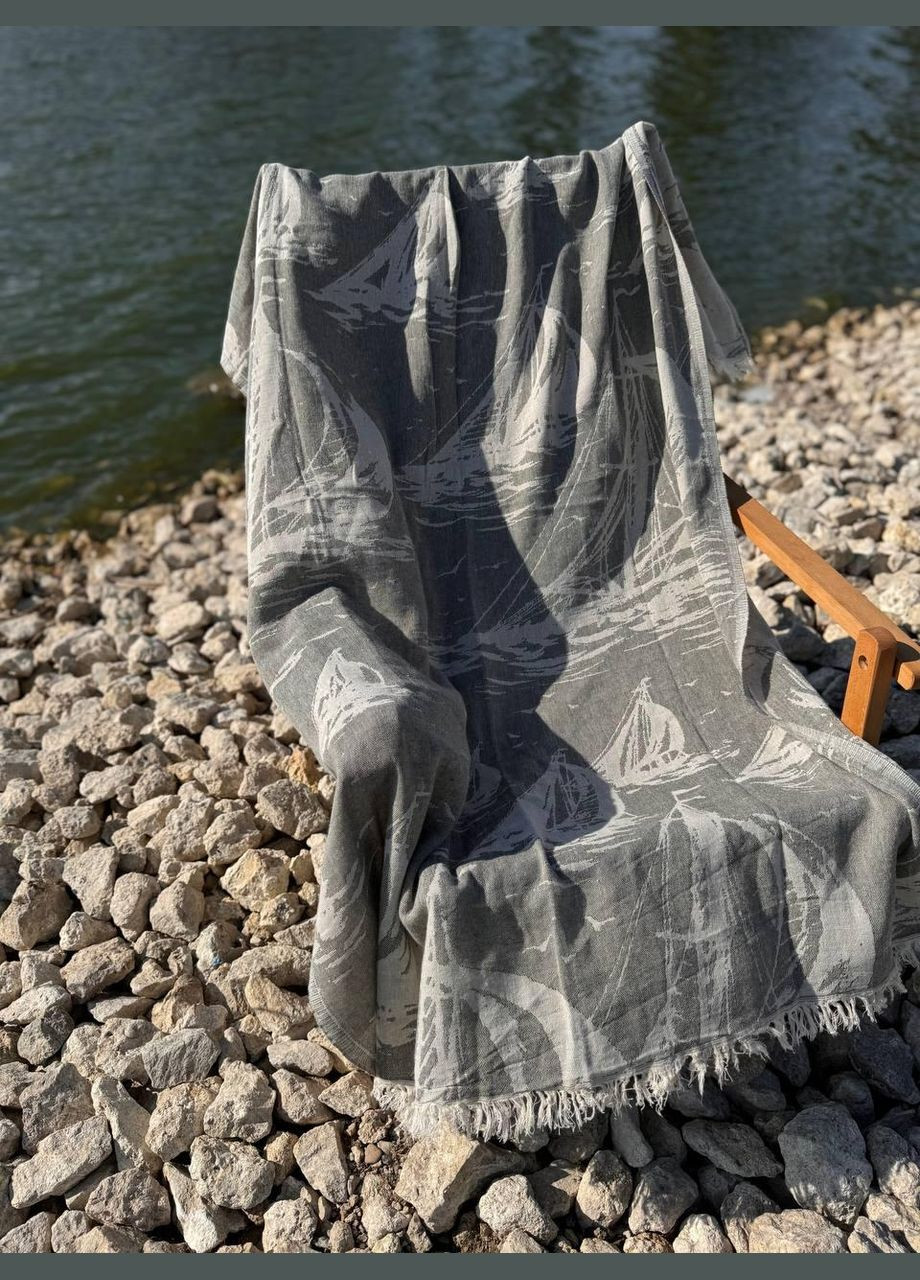 Покривало гіпоалергенне бавовняне 100х180 см Графітовий (П4К-AL-peshtamel-002-01) No Brand (308755282)