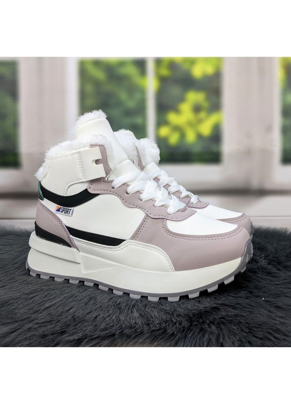 Зимние ботинки женские зимние спортивного типа Comfort из искусственной кожи