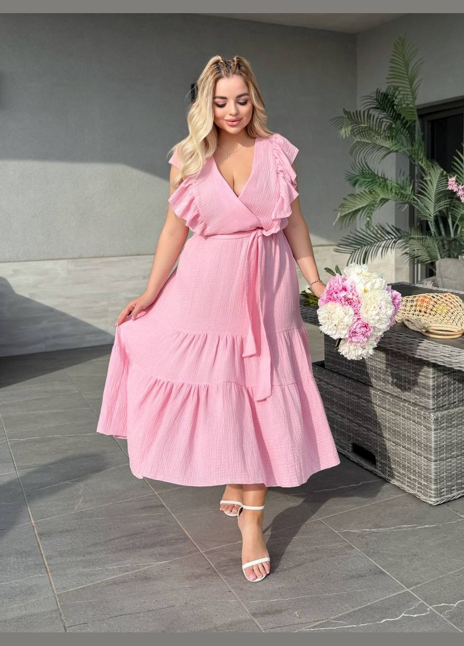 Розовое платье Garna однотонное