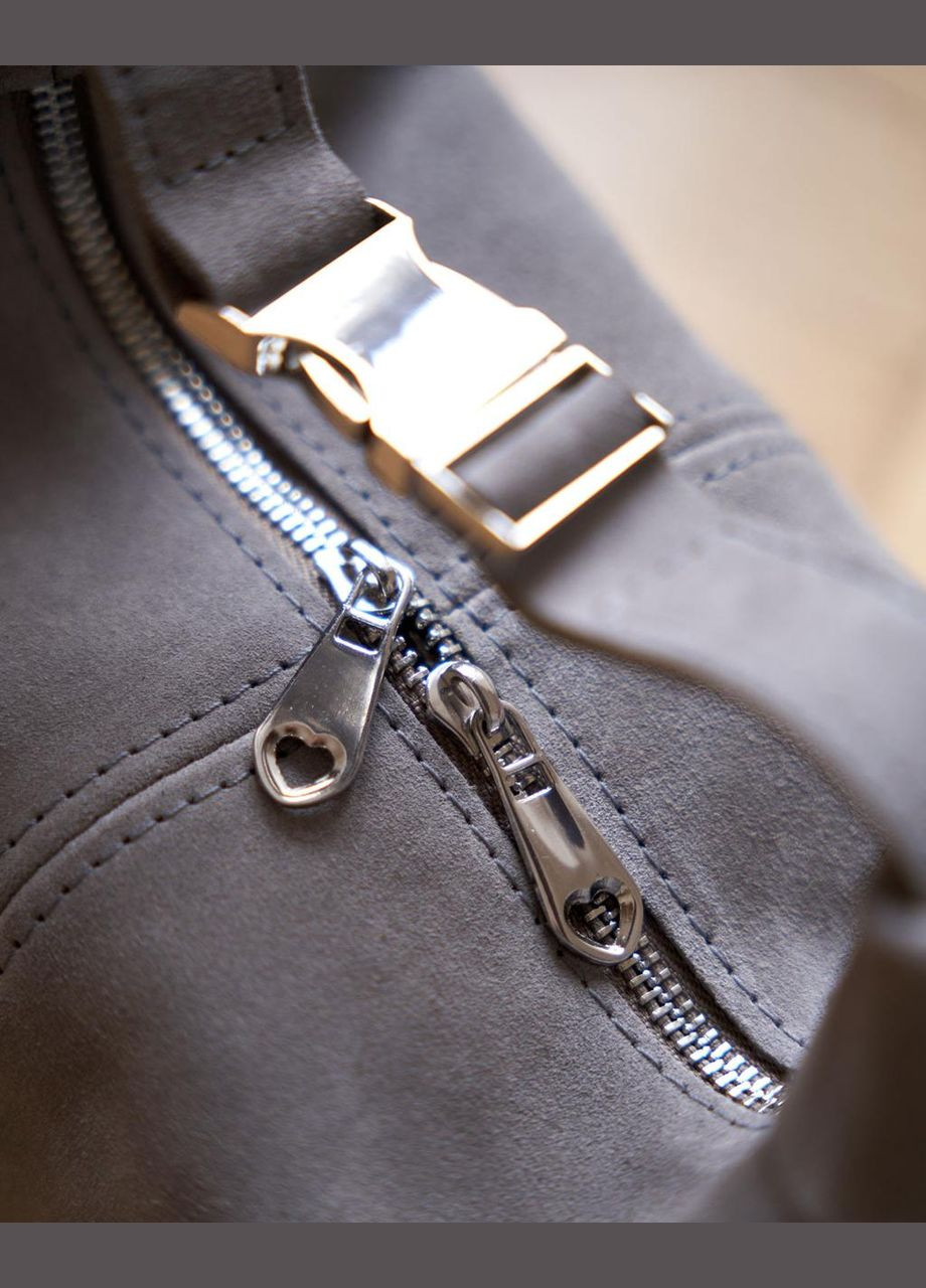 Кожаная женская замшевая сумка «Селена» серая Guris (354722231)