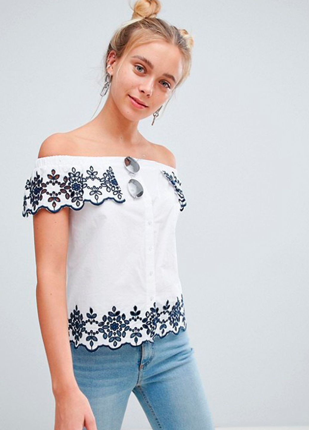 Белая женская белая хлопковая блузка pimkie Asos