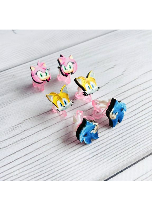 Комплект сережок кліпс Дитячий набір (Емі, Тейлз, Сонік) CASE CONTROL (355396339)