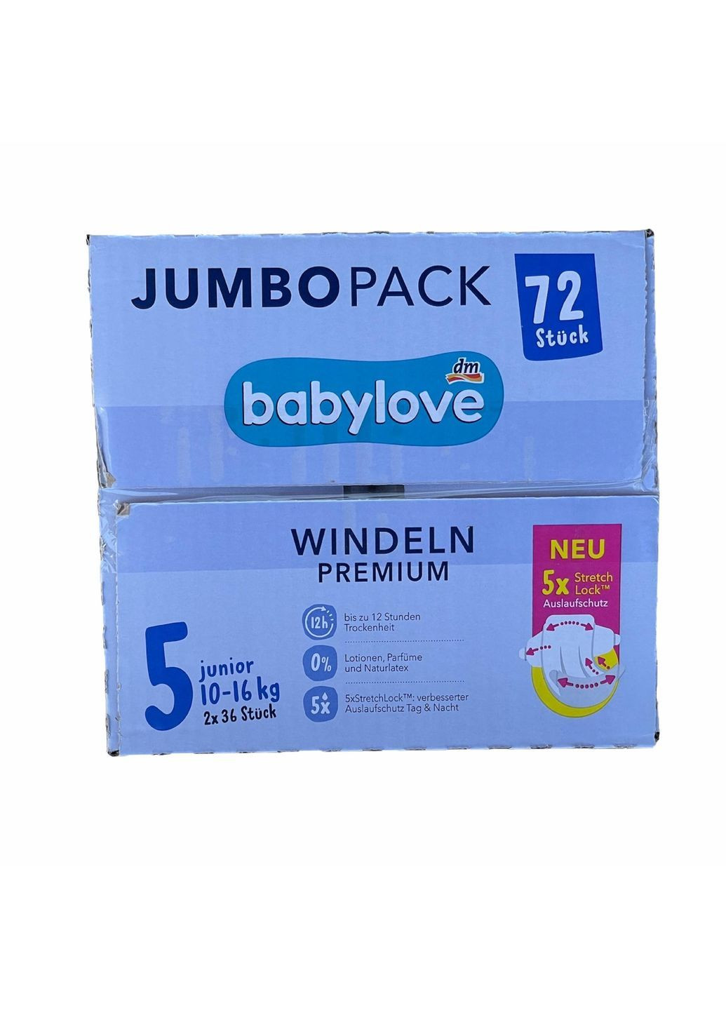 Підгузки Premium Jumbo Pack 5 Junior (10-16 кг) 72 шт BabyLove (369144209)