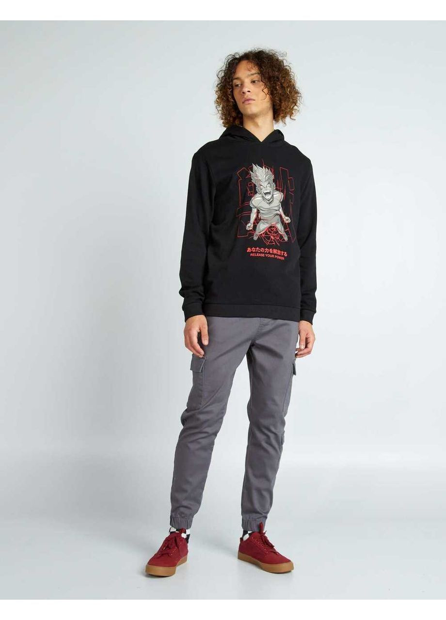 Худи флис,черный с принтом, Kiabi (368994986)