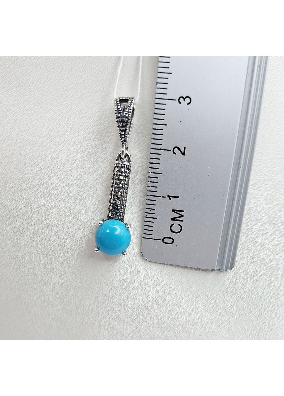 Кулон серебряный с бирюзой и марказитом 2,13 г No Brand (369736749)