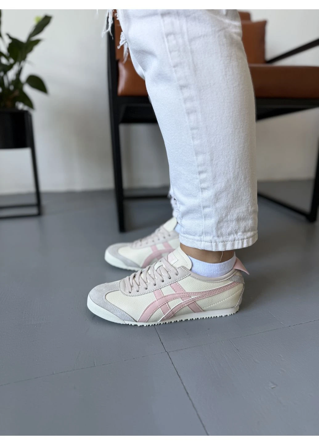 Розовые демисезонные кроссовки мужские asics onitsuka tiger beige pink асикс онитсука розовые No Brand
