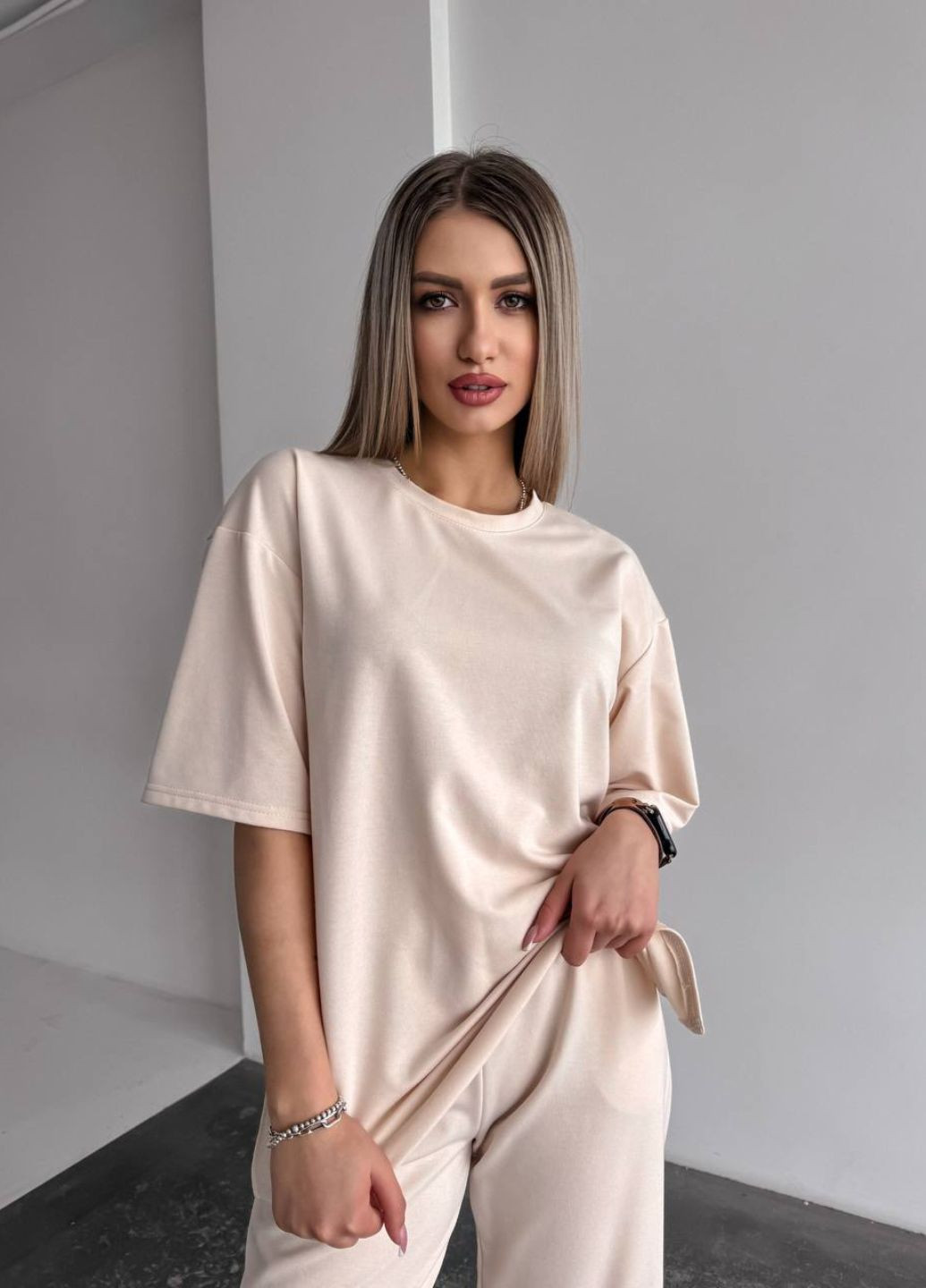 Костюм-двойка: футболка и брюки прямого кроя Tik-Tak (330147077)