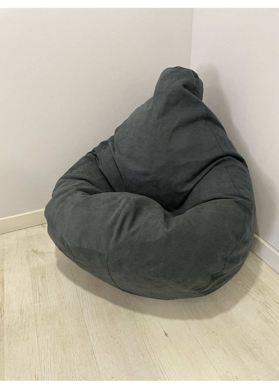 Кресло-мешок груша, L-120х90 Велюр GREAT Graphite SkyPuff (361256828)