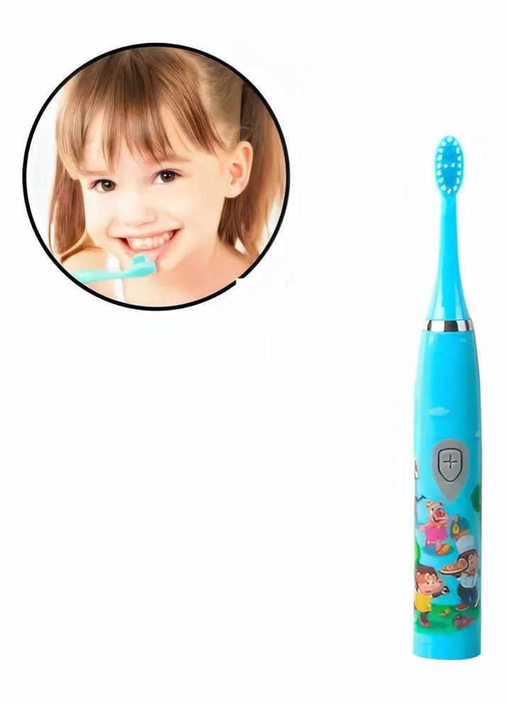 Зубна щітка дитяча Sonic на акумуляторі з 5 змінними насадками Pink No Brand (326598651)