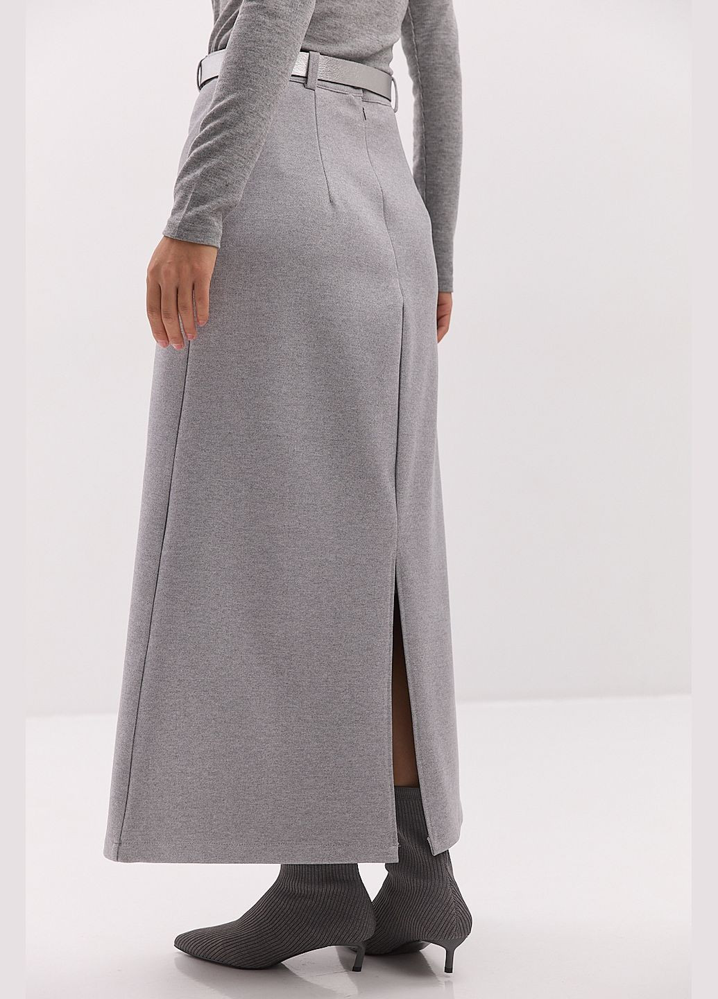 Довга спідниця із теплого трикотажу з розрізом ззаду Arjen (308725432)