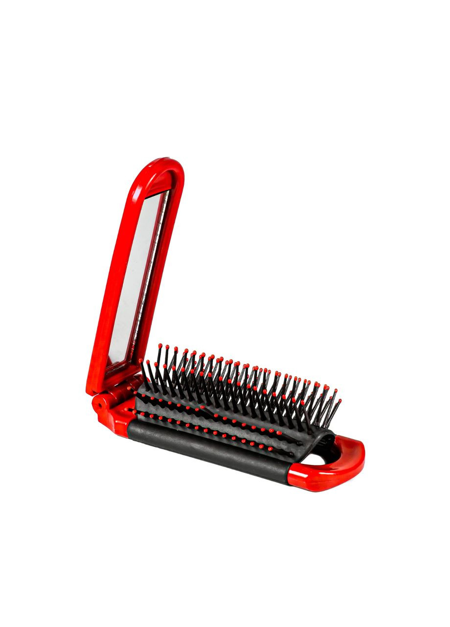 Щітка для волосся масажна складана з дзеркалом 8592 А Червона DAGG (324808637)