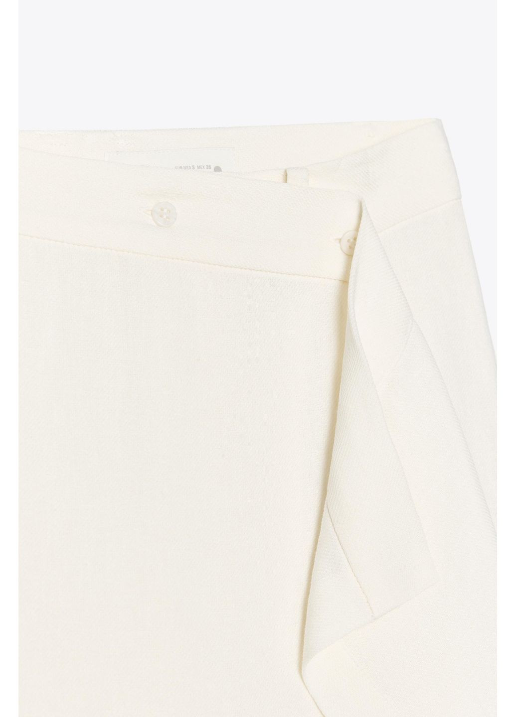 Белая асимметричная юбка на основе льна zw collection Zara