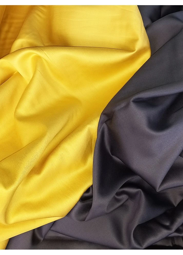 Комплект постільної білизни Преміум Сатин сімейний Жовтий з антрацитовим (211740145215) MERISET (388686030)