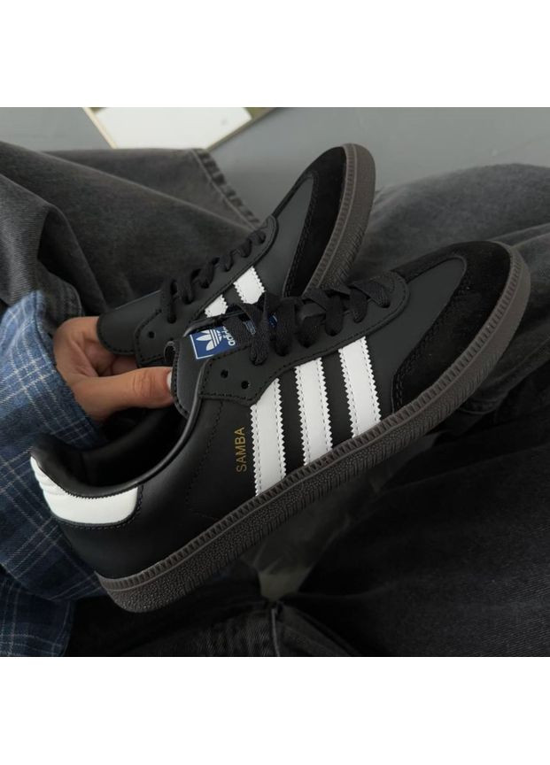 Чорні Осінні кросівки чоловічі і жіночі adidas samba black white | адідас самба чорні No Brand