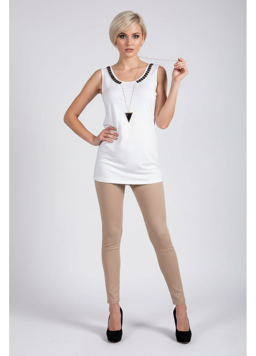 Майка жіноча з декором. Білий Lowett — 362414235