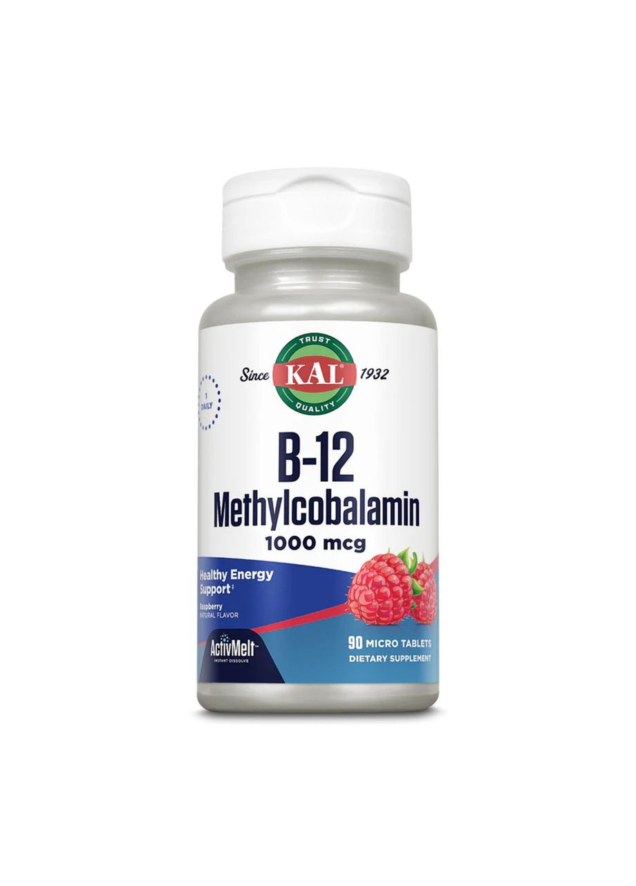 B-12 Methylcobalamin 1000 mcg - 90 tabs Raspberry KAL (369400235)