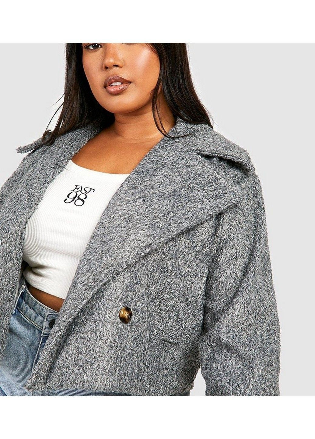 Серая демисезонная куртка Boohoo