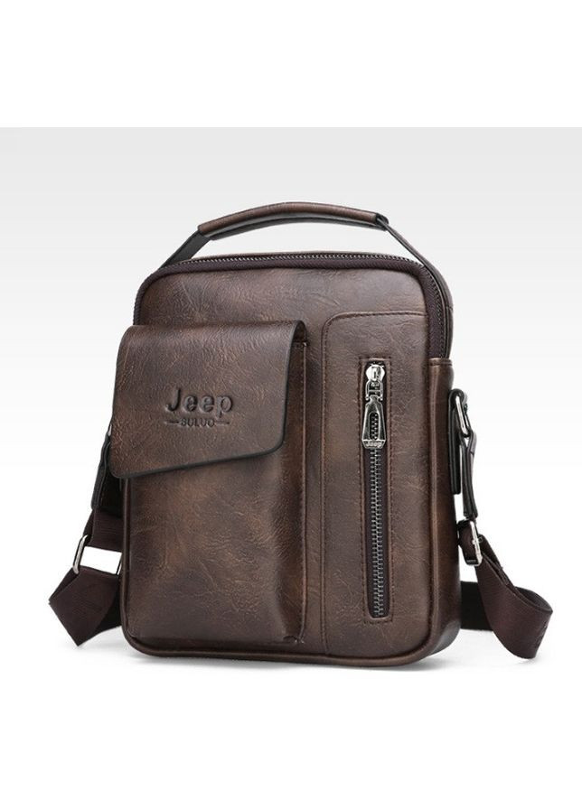 Невелика чоловіча сумка планшетка польова | Якісна міська сумка для документів барсетка Темно-коричневий PTR Jeep (335053734)
