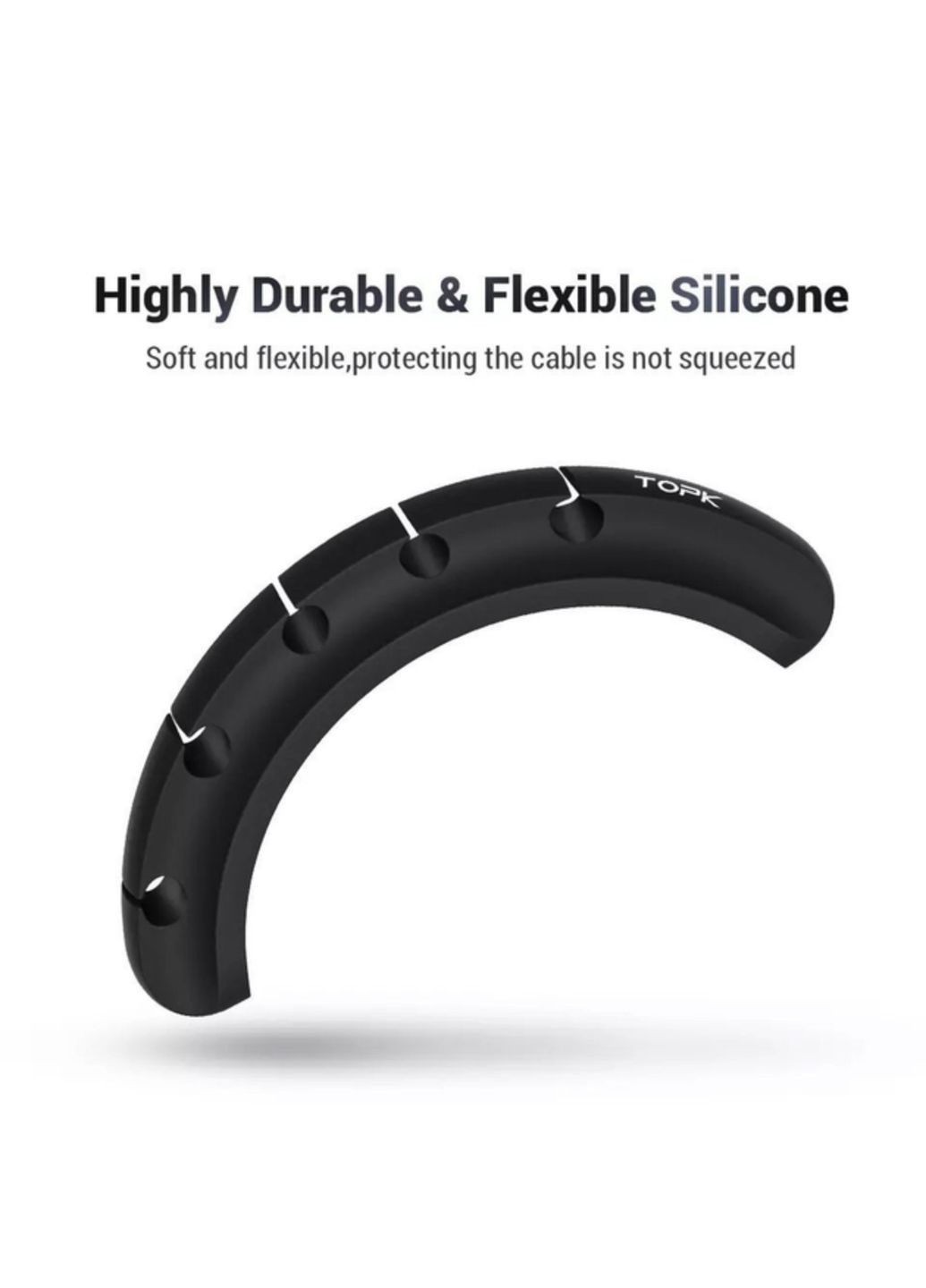 Органайзер-фиксатор кабеля клипса - держатель на 5 проводов Чёрный TOPK (340276212)