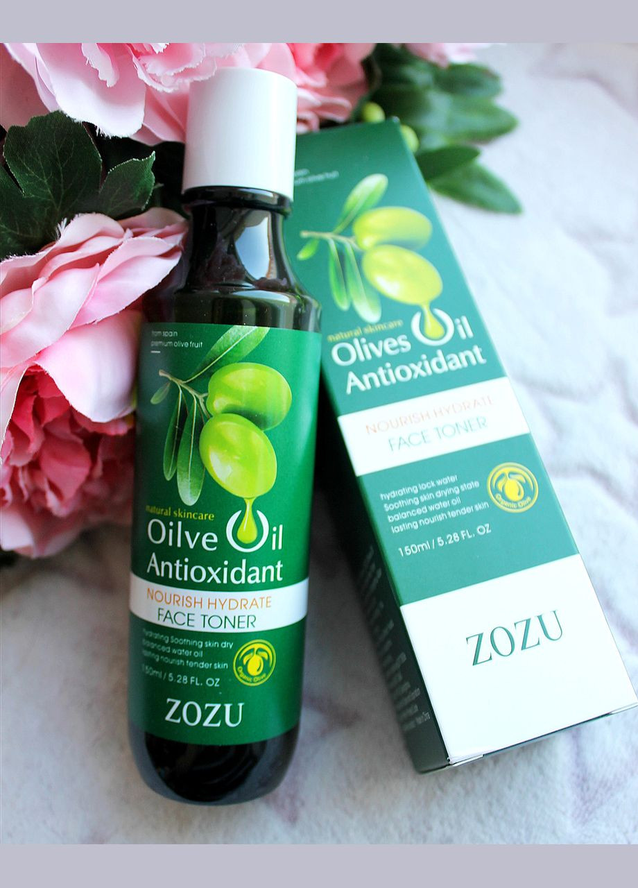 Антиоксидантний зволожувальний тонер для обличчя з екстрактор оливи, 150 г ZOZU (317349529)