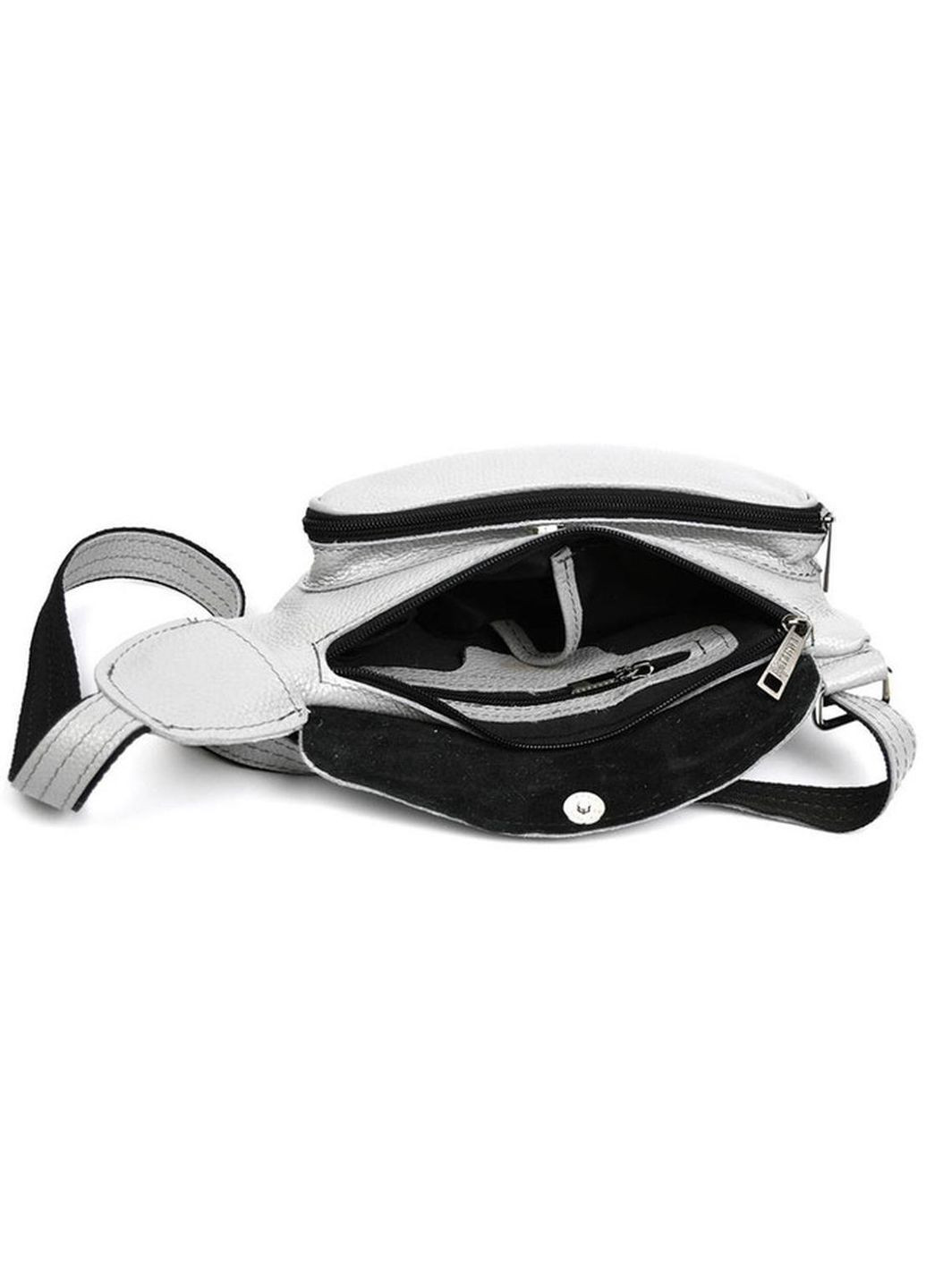 Сумка слінг через плече жіноча з натуральної шкіри для телефону та для документів велика Сірий 38915 TARWA (351489099)