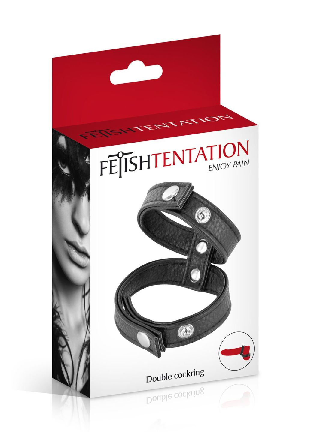 Подвійне ерекційне кільце з обхватом для мошонки Double Сockring Fetish Tentation (335387110)