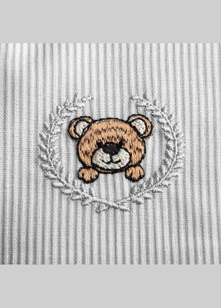 Наволочка на подушку ортопедичну дитячу BabyComfort 23х30 см бавовна з вишивкою сіра PAPAELLA (346287771)