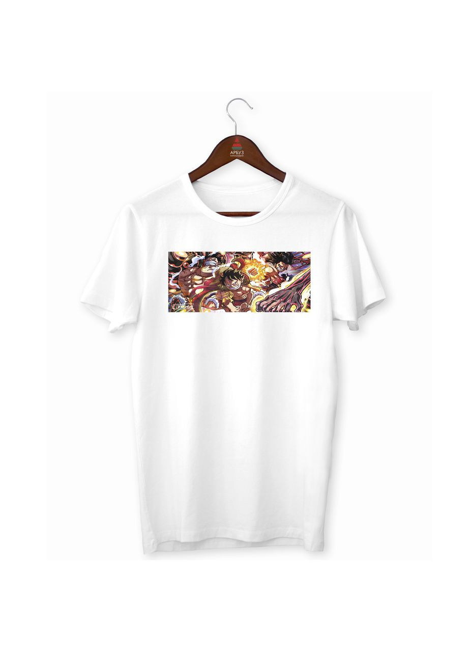 Футболка белая с аниме принтом "One Piece Ван-Пис Luffy Луффи Гому но Ми Техники Четвёртого Гира" Кавун футболка (316345256)