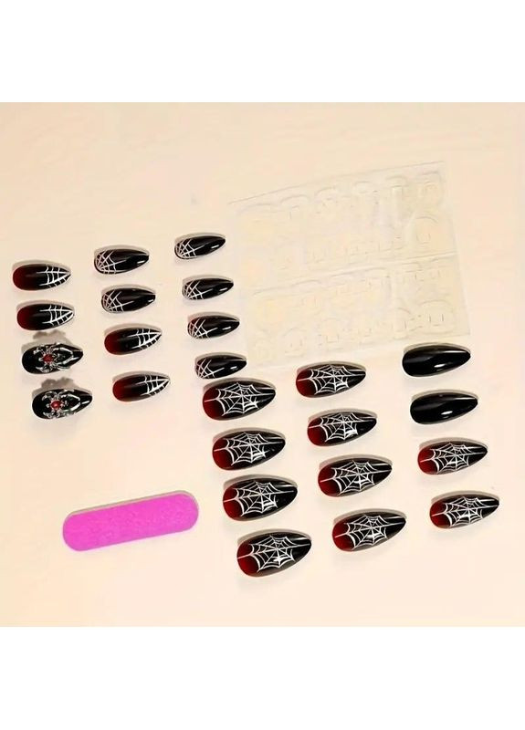 Накладные ногти с клеем и пилой 24 шт, набор накладных ногтей. No Brand (370290444)