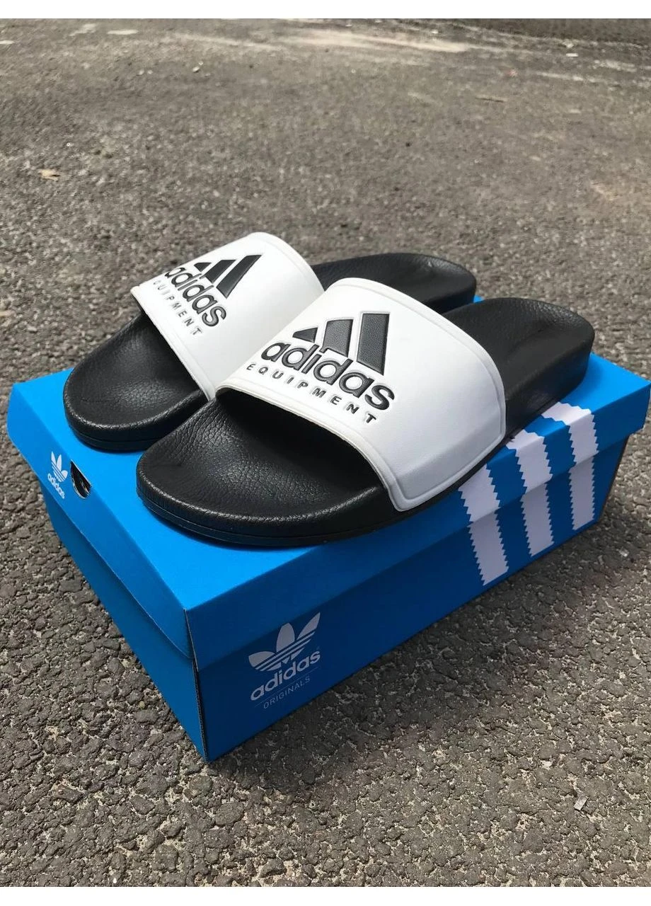 КРОСІВКИ ЖІНОЧІ ADIDAS BLACK WHITE LOGO АДІДАС БІЛІ No Brand білі демісезони (392014833)