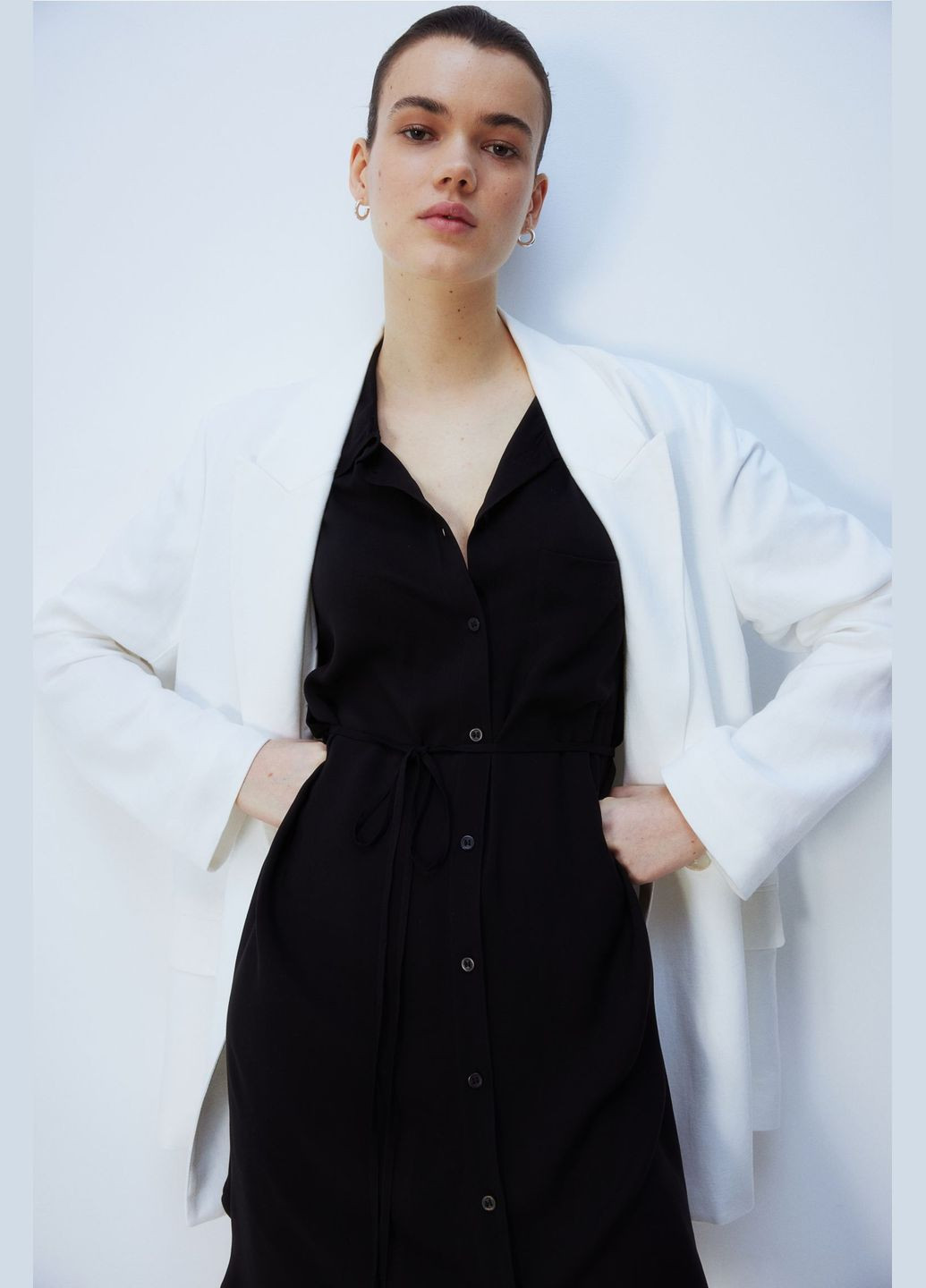 Черное повседневный платье для беременных H&M однотонное