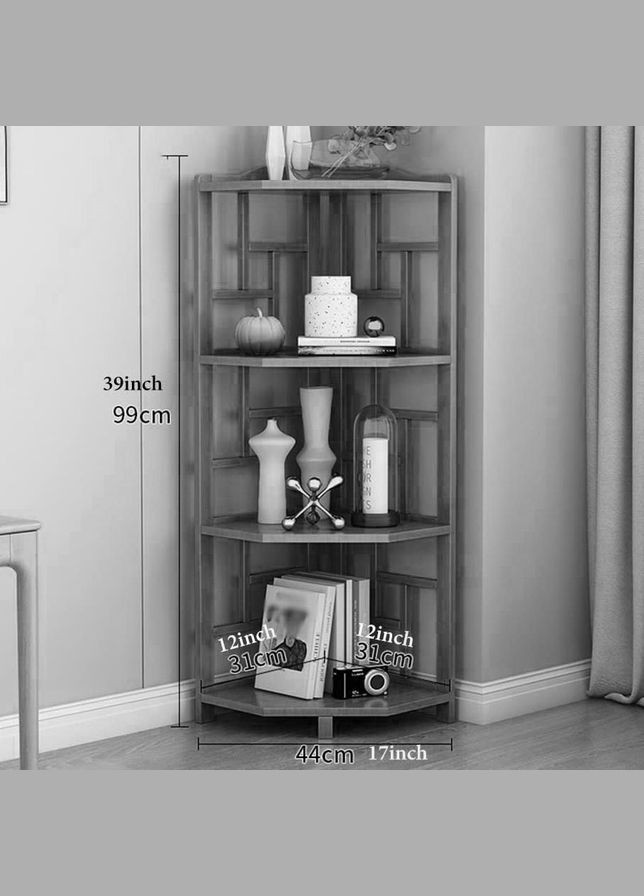 Стелаж кутовий з дерева Метвен 3 каррі (УСП-302103) No Brand (327866404)