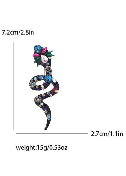 Брошь "Змея" женская, брошь булавка, красная No Brand (315050040)