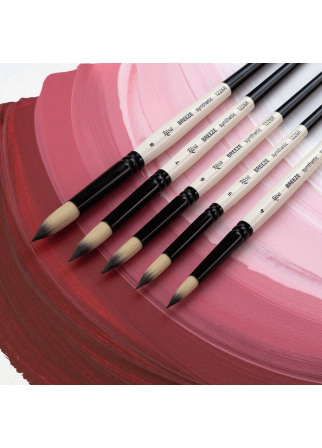 Кисть синтетика круглая BREEZE 1226R №000 короткая ручка ROSA Роса (362578830)