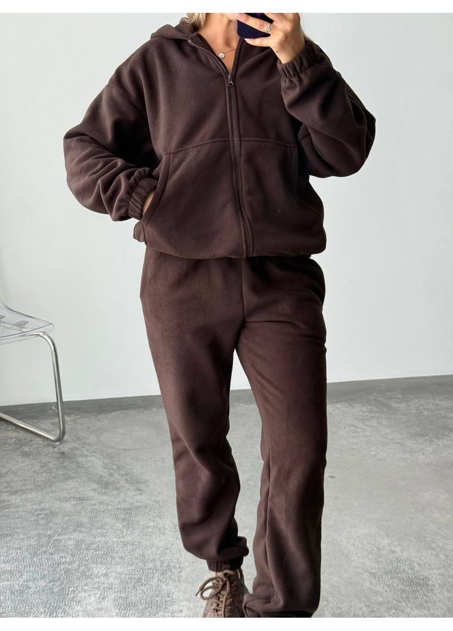 Костюм жіночій спортивний флісовий теплий на осінь на змійці з капюшоном JUGO Hype 031 (361146543)