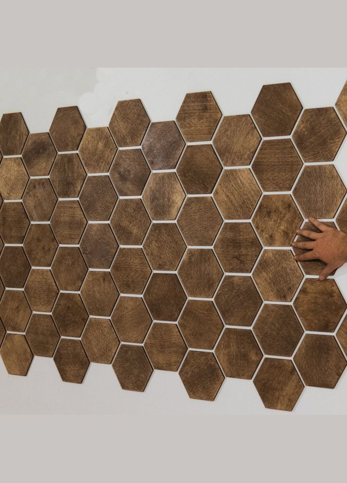 Дерев'яні Стінові Панелі Соти Береза Темна 36шт (1кв.м.) No Brand (306728843)