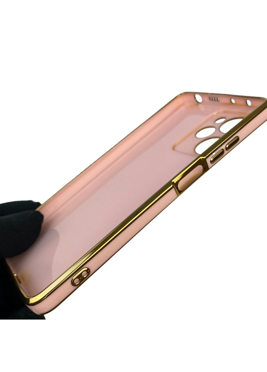 Чехол для POCO X5 Pro 5G с кольцом-подставкой с золотой окантовкой на поко х5 про пудровый gs1 Xiaomi (366020475)