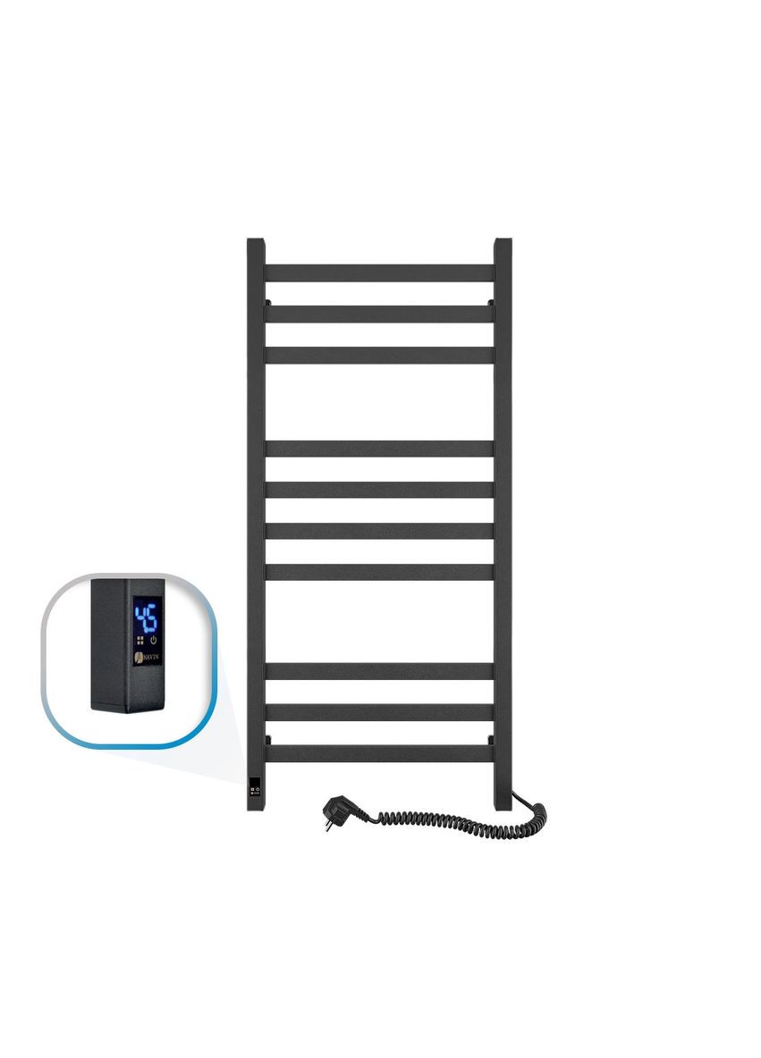 Рушникосушка Авангард 480х1000 Sensor правобічна з таймером, чорний муар 12228053-4810 Navin (266903372)