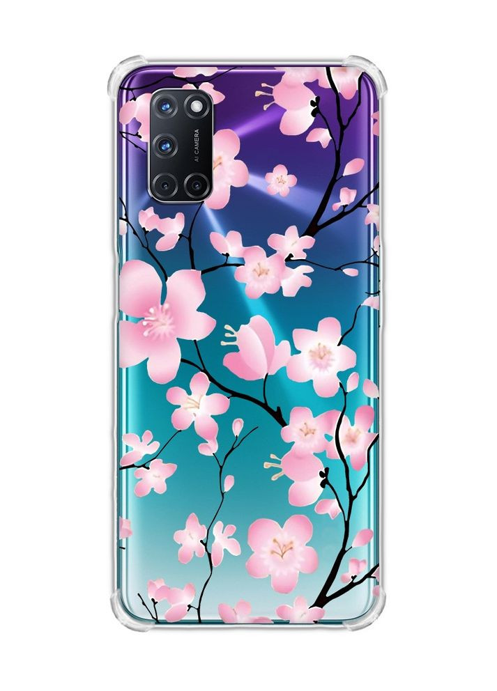 Чохол з потовщеними кутами на Oppo A52/A72/A92:: Квітуча сакура (принт 282) Creative (360707721)