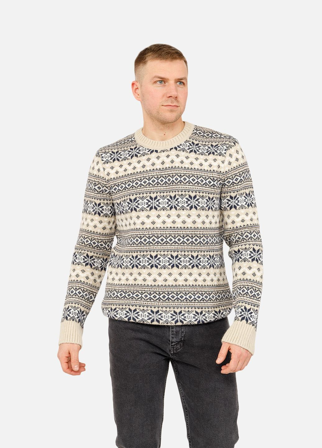 Мужской джемпер цвет молочный ЦБ-00263895 Gerekli (311504992)