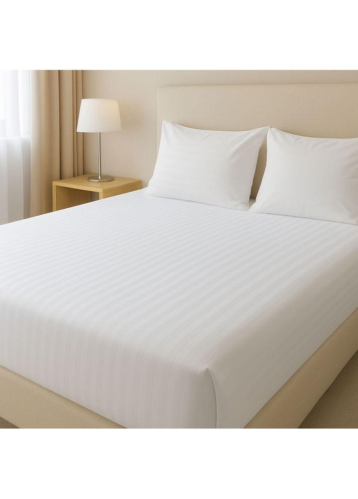 Простирадло євро 230х260 см сатин, бавовна, для готелів і дому, жакард IDEIA (364122434)