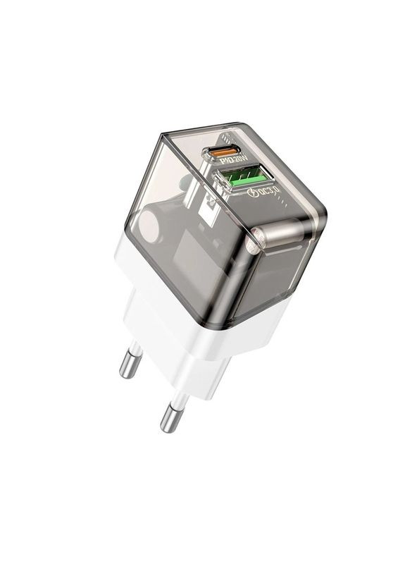 Мережевий зарядний пристрій PD20W+QC3.0 charger (EU) Transparent Black (6941991105159) Borofone BA80A Scenery (360550215)