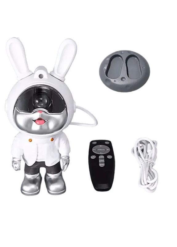 Лампа-ночник “Заяц-астронавт” с эффектом звездного неба, USB/аккумулятор+пульт Po Fanu (365876917)