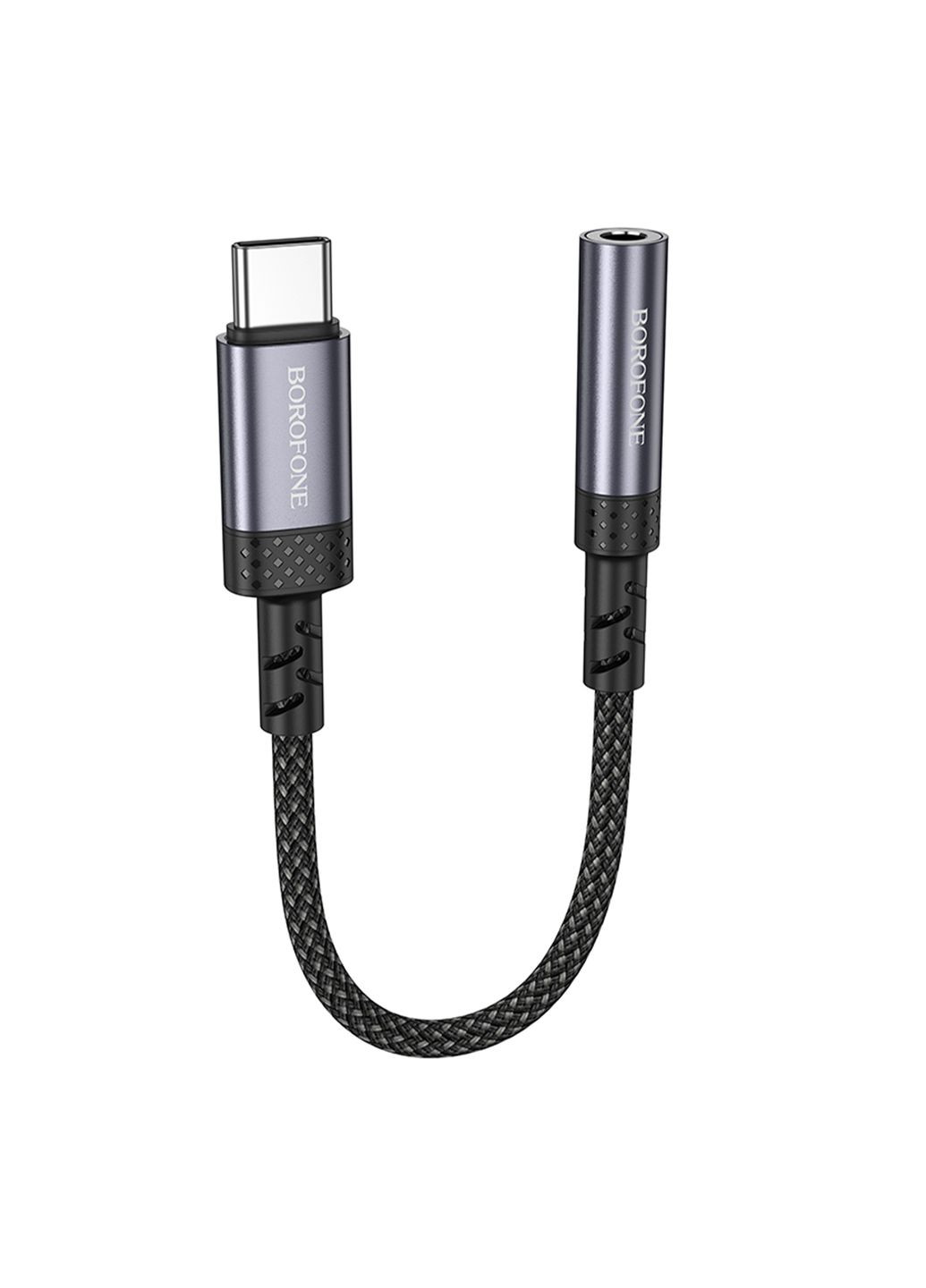 Перехідник BV24 Type-C to AUX 3.5mm (female) 15cm Сiрий Borofone (337993665)